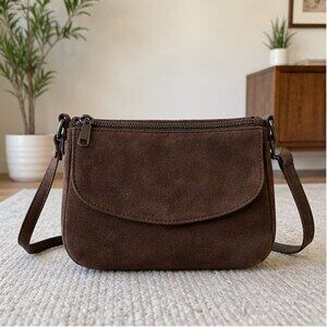 Brown Suede Crossbody Bag